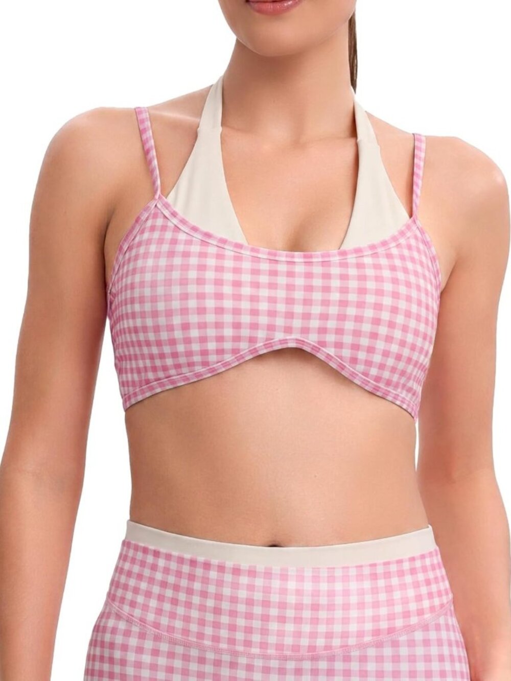 Dual Core Halter Sports Bra for Activewear, Workout, Yoga & Fitness